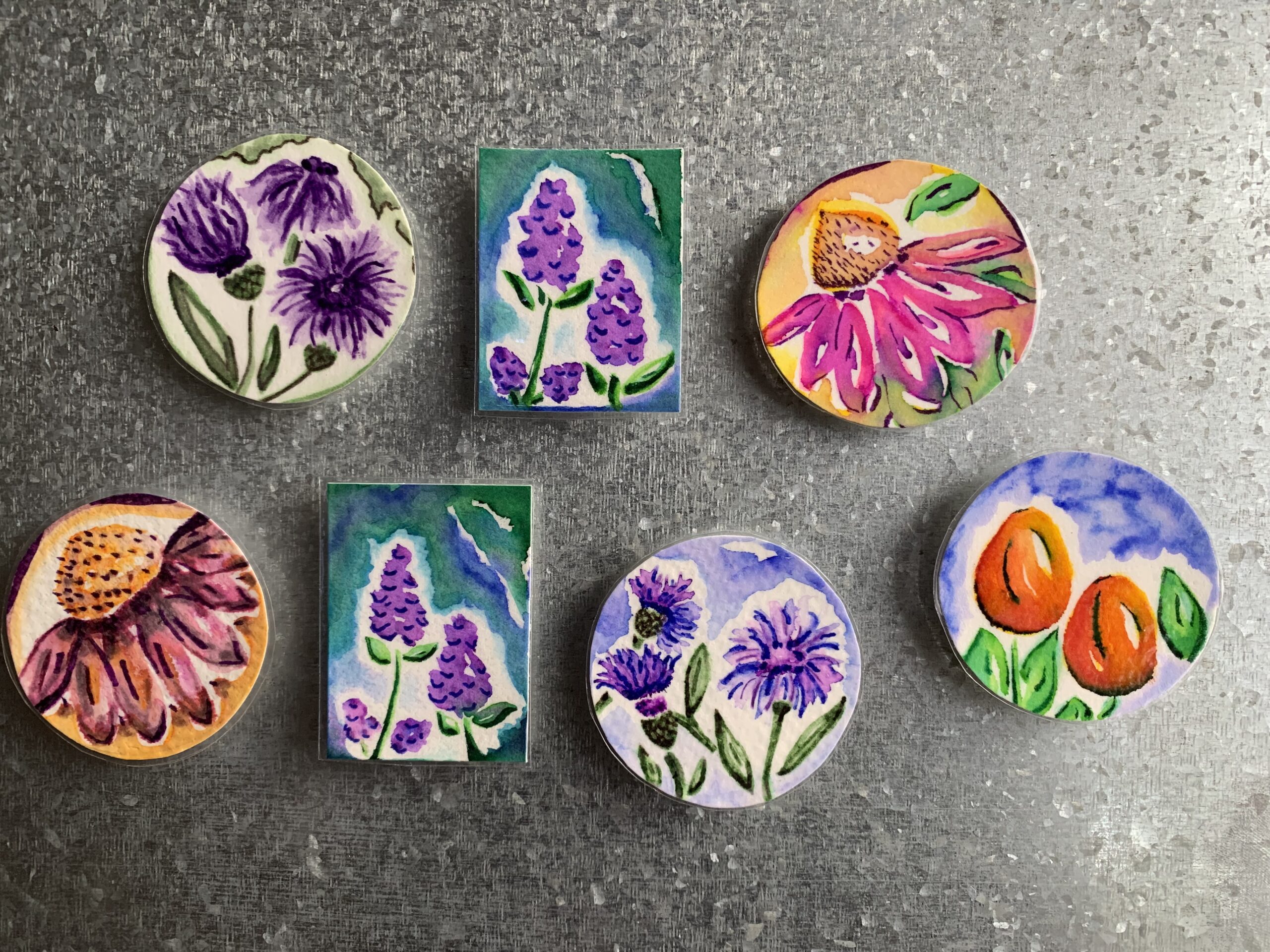 watercolor magnets