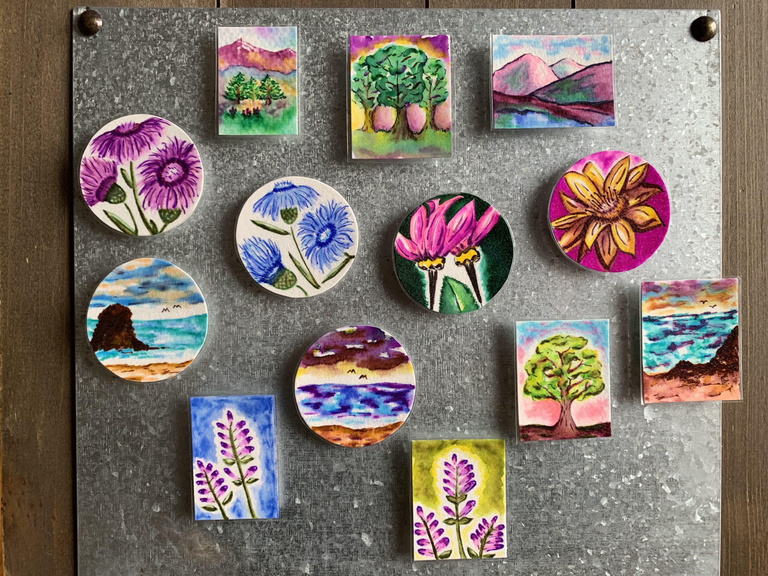 watercolor magnets